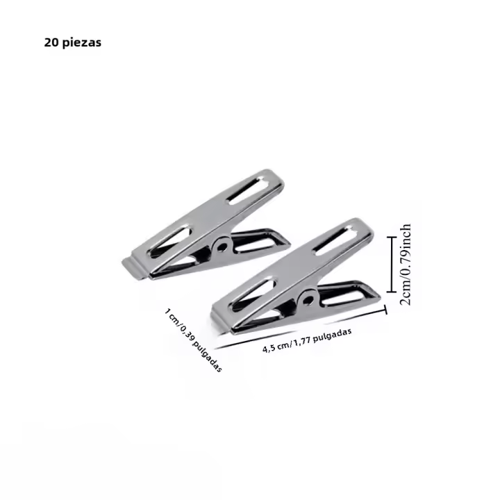 20pcs/40pcs Clips De Acero Inoxidable Resistentes Al Viento Material Aumentado Fuerza De Apriete Fuerte Uso Multifuncional Duradero - 1