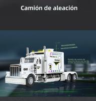 Camión Peterbilt 389 1/24 Escala Juguetes De Metal Con Sonido Y Luz Modelo De Coche Eléctrico Regalo Para Niños Colección - details 2