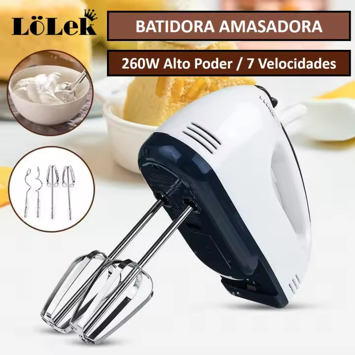 Batidora de Varillas 2 en 1 220 WATT 7 Velocidades - Para Repostería y Panadería - 1