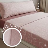 Juego Sabanas Trazos Coralina Mommata 180 gr/m² Soft Silk Doble Perchado para Cama de 90 a 180 cm, Tacto Seda - details 3