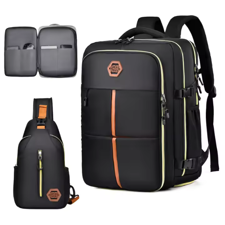 Mochila de viaje multifuncional, mochila escolar con compartimento para laptop aprobada por la aerolínea, mochila deportiva para actividades al aire libre con compartimento para zapatos - 1