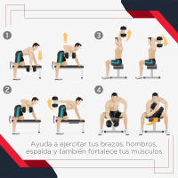 HOMCOM Juego de Mancuernas Ajustable 30KG con Barra de Conexión de Acero y Discos Desmontable Juego de Pesas para entrenamiento en Casa Gimnasio Oficina Negro - details 6
