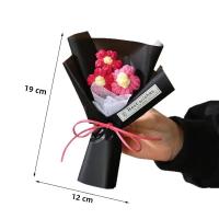 Mini Bouquet De Flores De Hilo Hecho a Mano En Forma De Corazón Regalo Romántico Para Día De San Valentín Y Día De La Madre Decoración De Escritorio - details 6