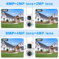 Cámara De Seguridad IP 8MP HD Wifi PTZ Dual Lens Dual Screen AI Auto Tracking Exterior Cámara CCTV De Protección IP Con Visión Nocturna Y Audio Bidireccional - details 3