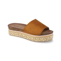 Davinia Shoes Sandalia Mujer Casual Plataforma Forrada con Banda de Rafia y Tachuelas Planta Anatomica Bio Confort Modelo con Lazo Primavera Verano 2019  Shoes&Blues.es 1AD-19127-Camel - details 1