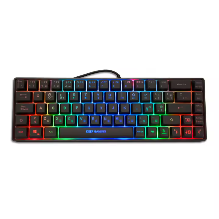 Teclado Gaming 65% Compacto DeepGaming TM065 10 modos de Iluminación RGB, TKL - 1