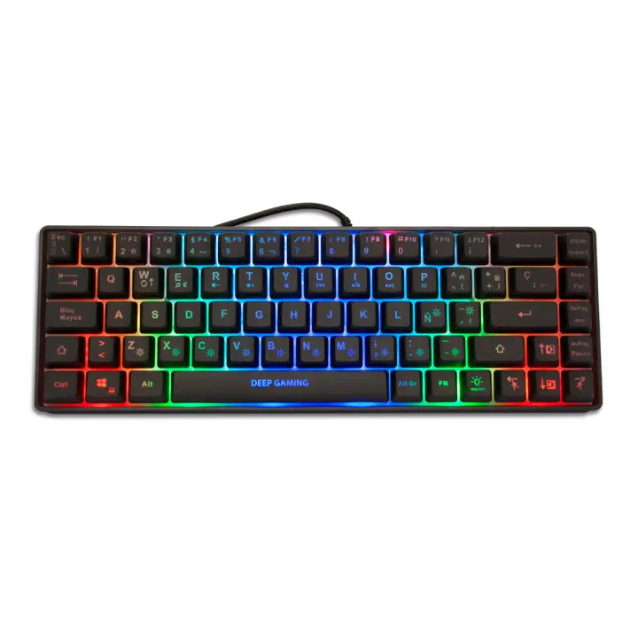 Teclado Gaming 65% Compacto DeepGaming TM065 10 modos de Iluminación RGB, TKL - 1