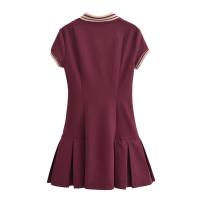 Vestido Mini Elegante Para Mujer TRAF Otoño 2024 Estilo Británico Chic Casual Manga Corta Cierre Pullover Silueta Trumpet/Mermaid - details 2