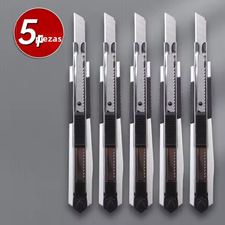 Cuchillo De Utilidad Retráctil De Acero Inoxidable 9mm Para Desempaquetar Corte De Papel Artesanía Carving Para Artistas - 1
