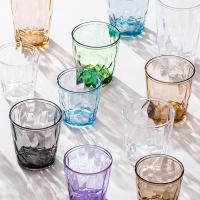 5pcs water cup household PC cup restaurant beverage juice cup, brown, gray, green, transparent, pink - details 3