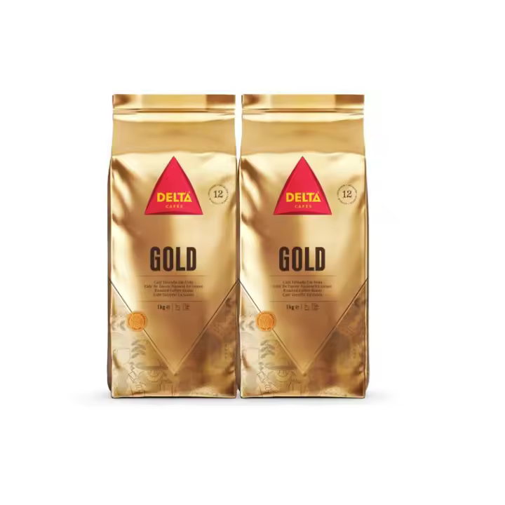 Delta Cafés Gold Natural Grano - PACK 2 uds de 500 Gr - Notas a nueces, almendras tostadas y especias - 1