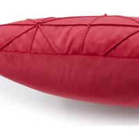Cubierta De Cojín De Terciopelo 18x18 Pulgadas En Rojo Estilo Americano Para Sofá Decorativo Con Cuadrícula Chequera Removible Y Lavable - details 1