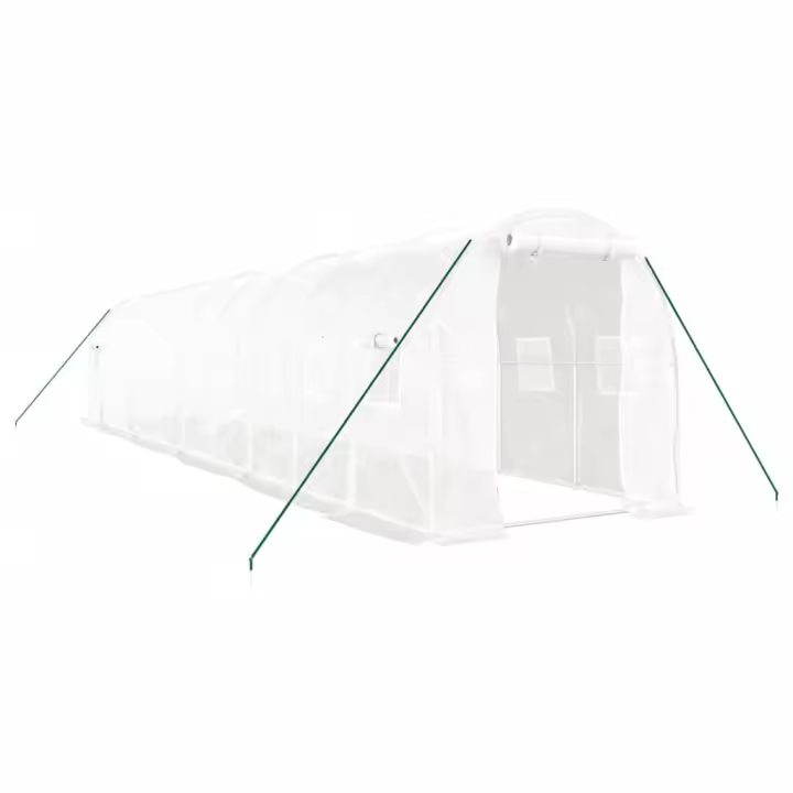 vidaXL Invernadero con Estructura Acero Invernáculo Vivero para Plantas Color Verde,  Blanco, y mas - 1