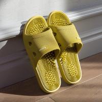 Zapatillas De Hombre Antideslizantes Con Masaje Suela Suave Color Sólido Sandalias De Baño Para Mujer Zapatos De Salud Simple - details 2