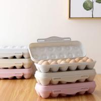 Juego de 2 refrigerador huevo titular plástico huevo titular para 12 huevos con tapa (caqui) - details 1