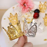 Mini Corona De Pastel Decoración De Boda Cumpleaños Para Niños Adorno De Cabello Con Tiara De Perlas Tamaño a 4.1*3.4*3.1cm - details 1