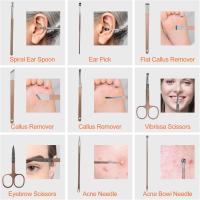 Manicura Kit Acero Inoxidable Oro Rosa, 18 piezas Manicura y Pedicura Set Cortaúñas Profesional con Bonita Caja Beige Cuero Damas y Hombres - details 4