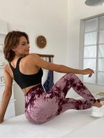 Pantalones De Yoga Para Mujer De Cintura Alta Control De Abdomen Push up Leggings De Talla Grande Talla Pequeña Talla Media Sin Costuras Tie Dye Bleach Fitness Gimnasio Deportes Pantalones - details 13
