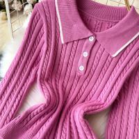 Conjunto De Dos Piezas Para Mujer REALEFT Otoño Invierno Traje De Pista De Correr Polo Collar Suéter Y Falda Skater A-line Nuevo 2024 - details 4
