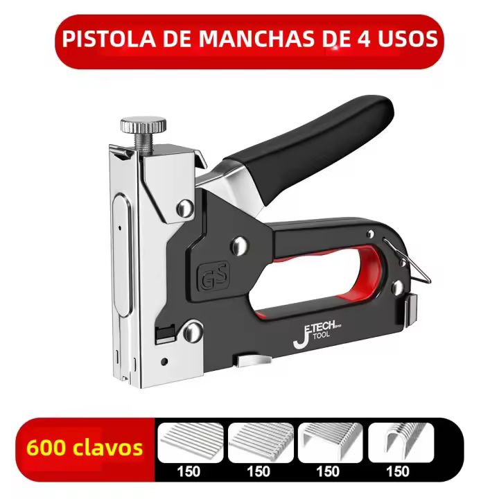 Pistola De Clavos Manual 4 En 1 Para Construcción Y Carpintería Con 600 Clavos Herramienta De Trabajo Con Air Nail En Casa - 1