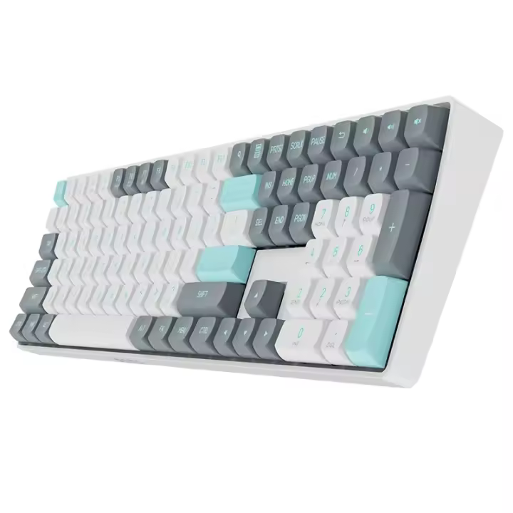 Teclado Mecánico De Juego Aigo GD110 Con Cable USB Y Inalámbrico 2.4G Teclas Rojas Recargables 110 Teclas Hot Swap Para Gamer - 1