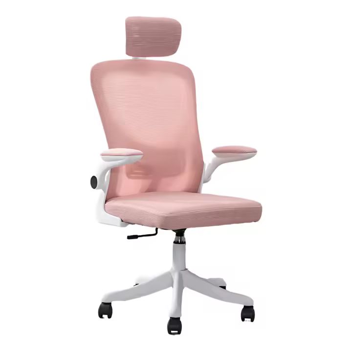 LUTODY - Silla de oficina escritorio con soporte lumbar, Reposacabeza, Respaldo red de malla transpirable, Ergonómica de látex con forro de nailon, Reposabrazo ajustable, Rueda giratoria 360º, Pata de PP, Fácil de montar, Para despacho centro trabajo - 1