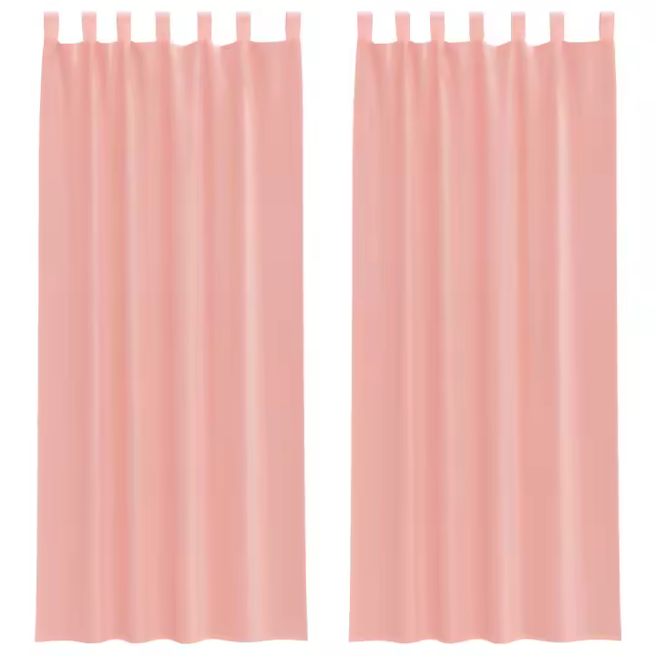 vidaXL Cortinas de gasa con bolsillos para varillas 2 uds. rosa - 1
