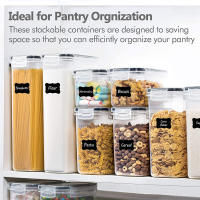 Juego De 7 Contenedores Para Alimentos BPA Free Plástico Airtight Con 10 Pegatinas Y Lápiz Caja De Almacenamiento Para La Cocina - details 4