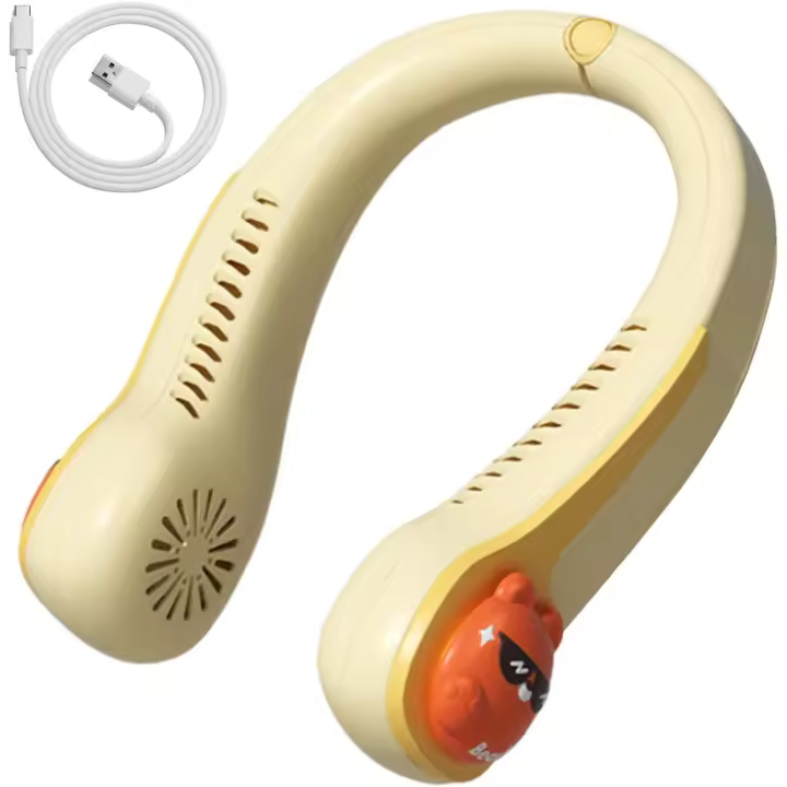 Ventilador de cuello | Ventilador personal USB ajustable de 3 velocidades sin aspas | Herramienta de refrigeración para clima cálido para camping, escuela, estudio, senderismo, viajes, hogar - 1