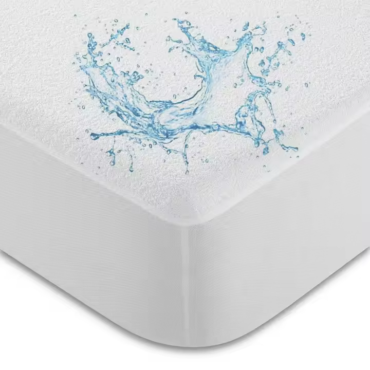 90cm a 150cm Protector de colchón, impermeable, 100% Poliéster, microfibra, protector de colchón de suave esponja con esquinas, antiácaros y antibacteriano - 1