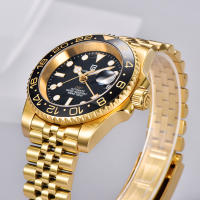 Reloj Mecánico Para Hombre PAGANI DESIGN PD-1662 Cristal De Sapphire GMT Resistente Al Agua 100M Acero Inoxidable Deportivo Con Calendario Completo - details 4