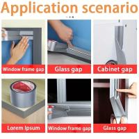 Cinta Adhesiva Impermeable Y Antipolvo Para Ventanas Y Puertas Autoadhesiva Resistente Al Viento Y a La Tierra Cinta De Sellado Para Reparaciones Caseras - details 1