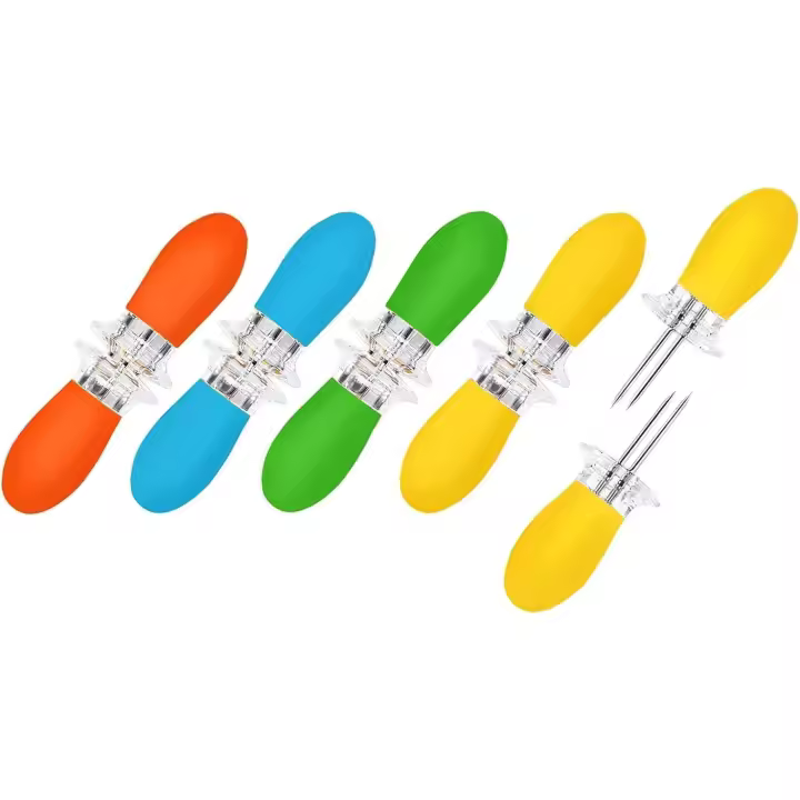 10 piezas/5 Pares de soporte para mazorcas de maíz de Maple inoxidable, tenedores para barbacoa, branchetas para Cocinar en casa, Fiesas de camping (multicolor) - 1