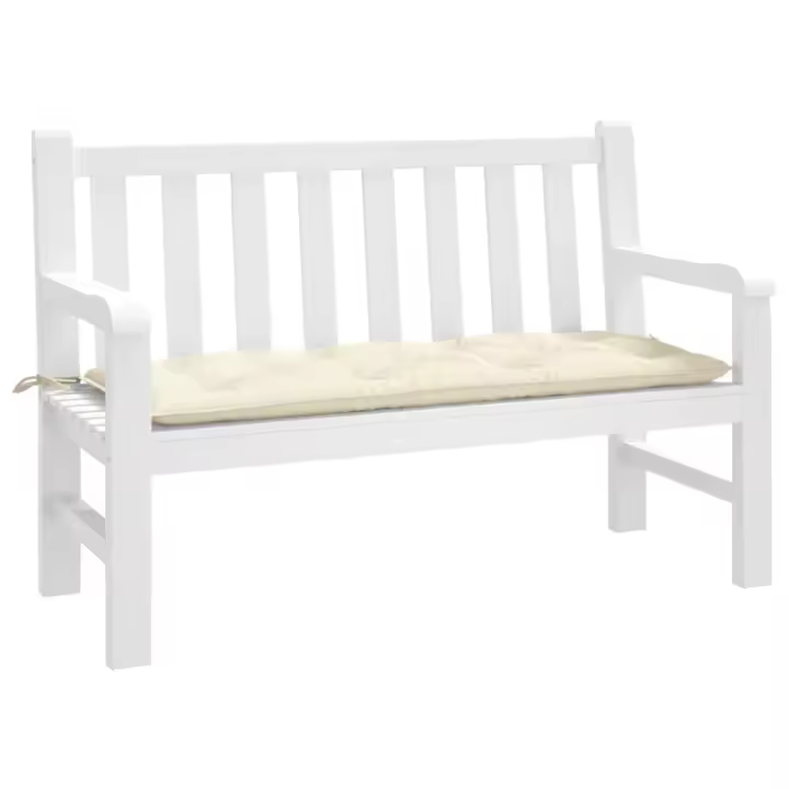 vidaXL Cojín de banco de jardín tela Oxford crema 120x50x7 cm - 1