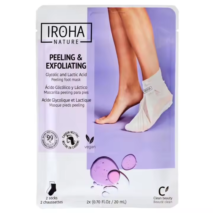 IROHA NATURE Calcetines Mascarilla Exfoliantes con Ácido Glicólico y Lavanda. - 1