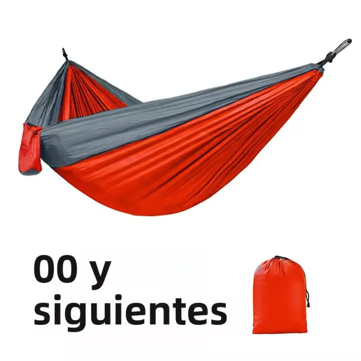 Hammock Portátil Para Una Persona Para Acampar Al Aire Libre Hecho De Tela De Paracaídas De Alta Resistencia En Nylon Colores Que Combinan Con El Entorno Cama Colgante Para Adultos - 1