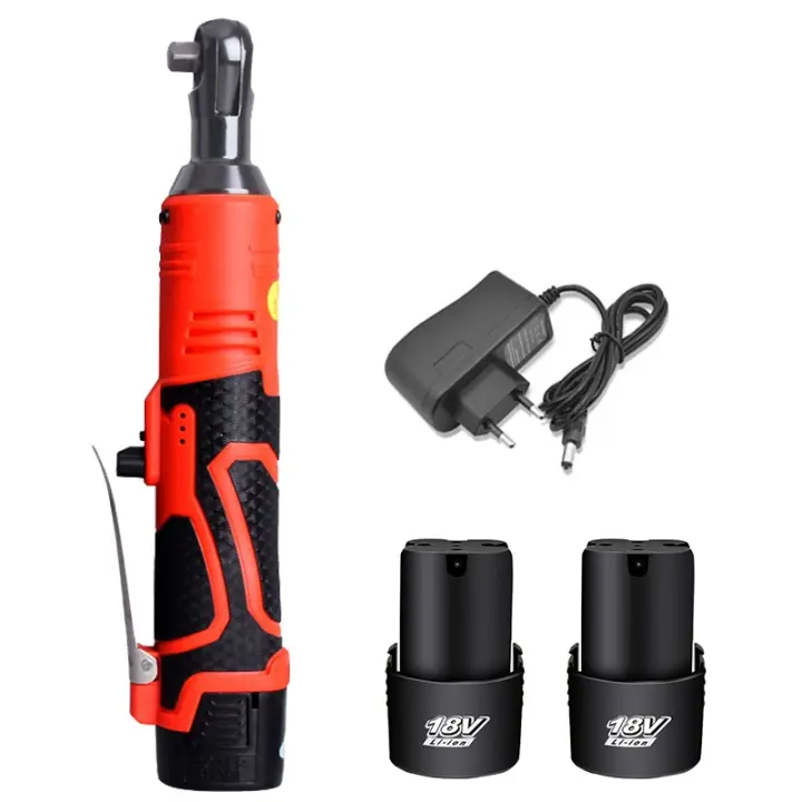 12V/18V Destornillador eléctrico inalámbrico Llave de carraca de ángulo recto 3/8 pulgadas Taladro de impacto Extracción de tornillo Tuerca Herramienta de reparación de coches - 1