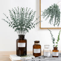10/20PCS Hojas De Eucalipto Artificiales Ramas Plantas Falsas Para DIY Coronación De Navidad Boda Año Nuevo Fiesta Decoración De Mesa Hogar - details 0