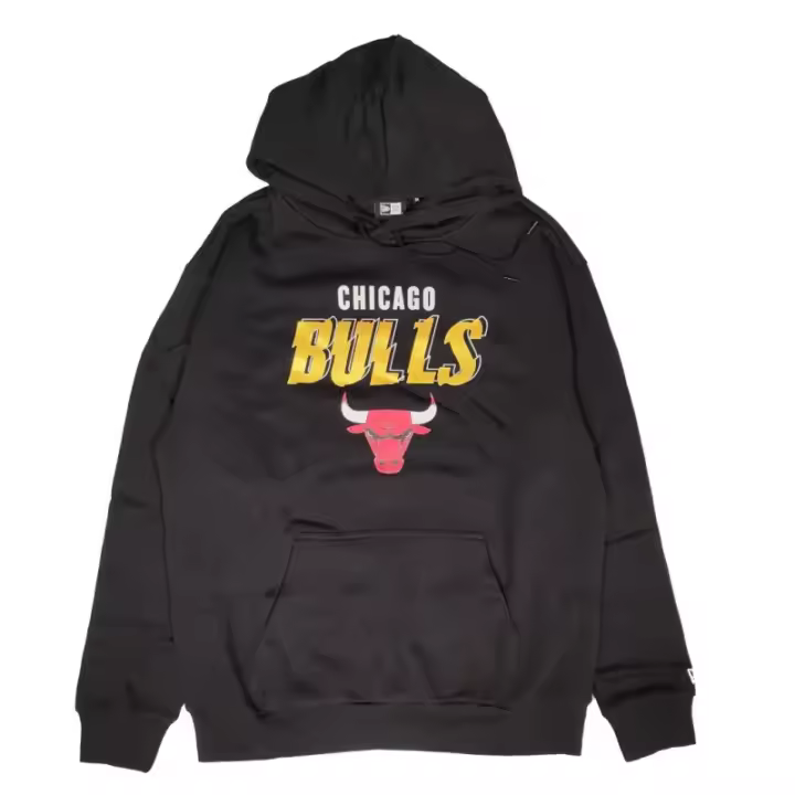 Sudadera Chicago Bulls NBA Team Script Oversized de New Era en Negro - 1