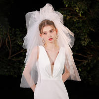 Velo De Novia Accesorios De Boda Fotografía Vestimenta De Novia Polyester Medio Estilo Largo Corto Personalizable Para Mujeres - details 0