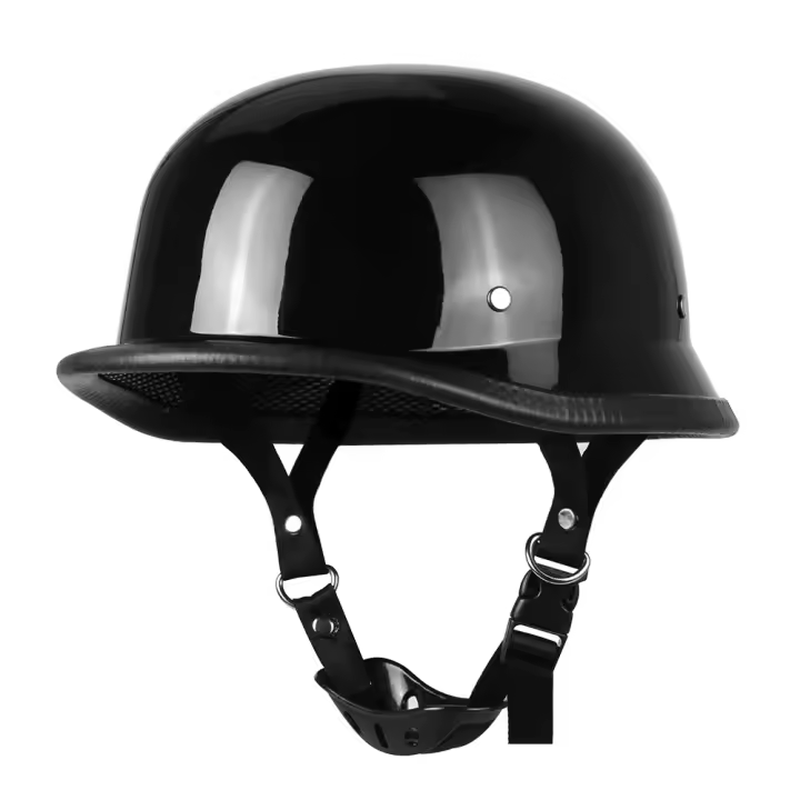 Casco De Motocicleta Retro En Cuero PU Para Hombres Y Mujeres Casco Medio Con Lente HD Adecuado Para Ciclismo Y Patinaje En Cuatro Estaciones - 1