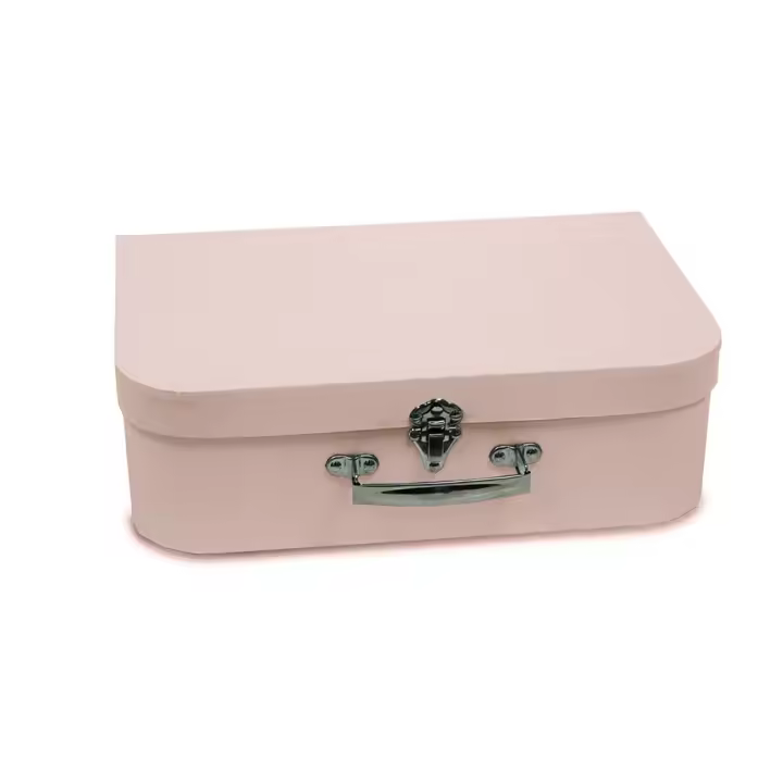 Maleta de Cartón Rosa para Bebés, Personalizable con Nombre y Fecha de Nacimiento - 1