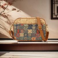 Bolso Bandolera Vintage Con Estampado De Flores Para Mujer Estilo Étnico Satchel Con Cierre De Cremallera Y Bolsillo Interior - details 0