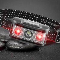 Linterna Frontal LED Roja Recargable USB Potente Con Batería Integrada Impermeable 5 Modos Lámpara De Cabeza Portátil - details 0
