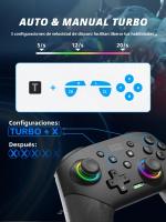 Controlador De Juego Inalámbrico DATA FROG Para Nintendo Switch OLED Y Switch Lite Con Joystick Programable LED RGB Y Batería De 800mAh - details 5