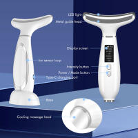 Dispositivo De Belleza EMS Microcorriente LED Fototerapia Para Levantamiento De Rostro Y Cuello Máquina Antiarrugas Eliminador De Doble Mentón Masajeador Facial - details 14