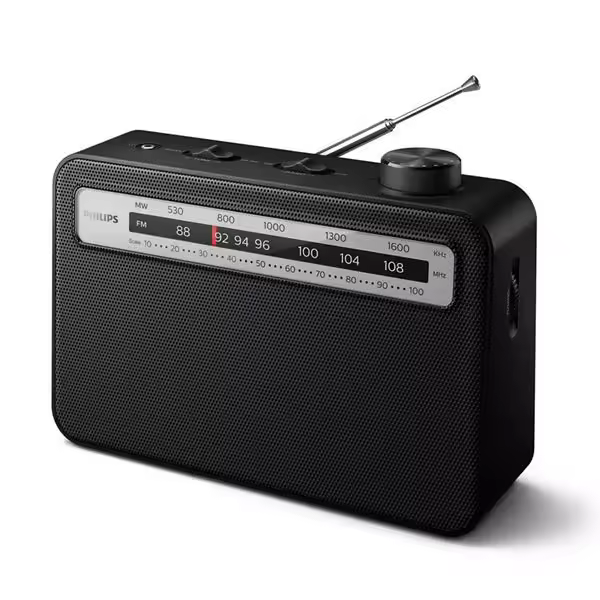 Philips TAR-2506 2000 Series Radio 2 Bandas – Potencia AC/DC, Sonido Claro, Diseño Compacto, Sintonización AM/FM - 1