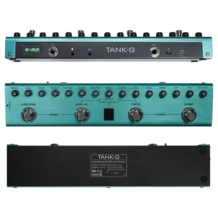 Pedal De Efectos Para Guitarra M-VAVE Con Igualizador De 3 Bandas Salida XLR Delays Reverbs BT Y Tipo C - 1
