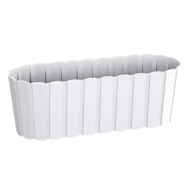 Prosperplast Jardinera para Balcón BOARDEE BASIC 7,9L. - Alta Capacidad - Diseño Moderno - Dimensiones 587x144x130 - Color Blanco - 1