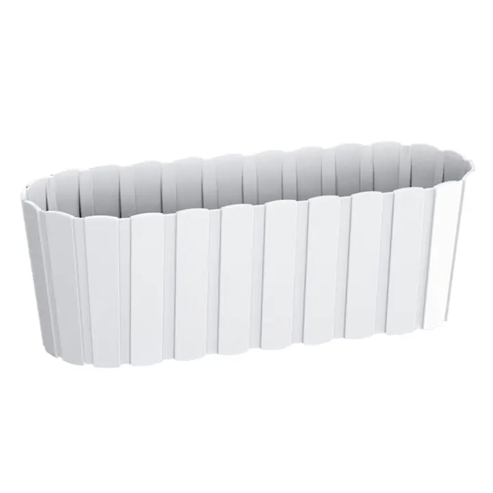Prosperplast Jardinera para Balcón BOARDEE BASIC 7,9L. - Alta Capacidad - Diseño Moderno - Dimensiones 587x144x130 - Color Blanco - 1